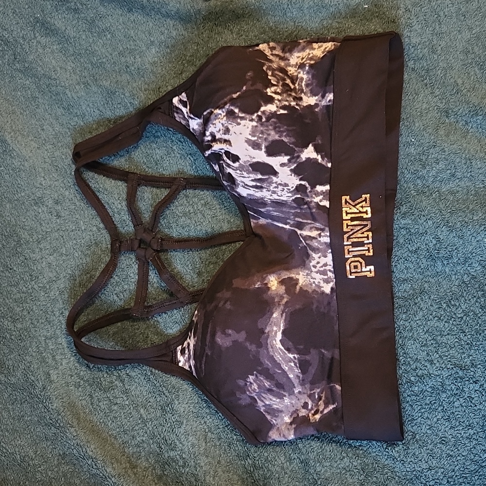 Pink victoria secret ultimate sports bra, detailed back